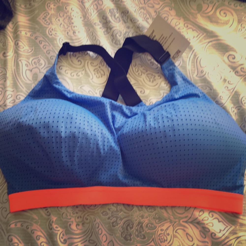 NEW sport bra light blue and orange